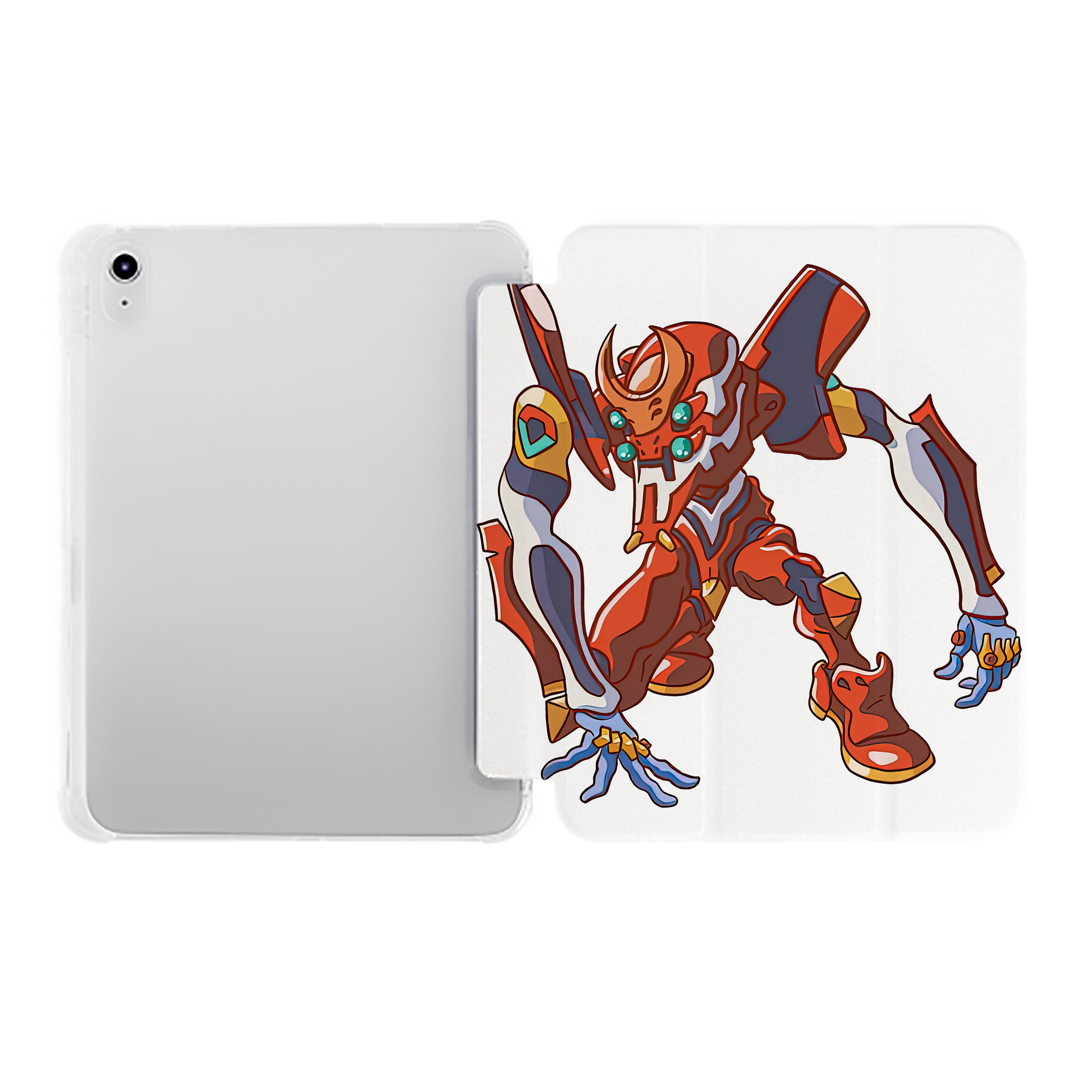（画像用） EVA 新世紀エヴァンゲリオン IPad ケース ペン収納付き 三つ折りスタンド PUレザー×シリコン 対応機種9.5/10.5/10.9インチ